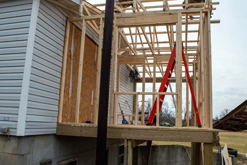 Additional build on a house.